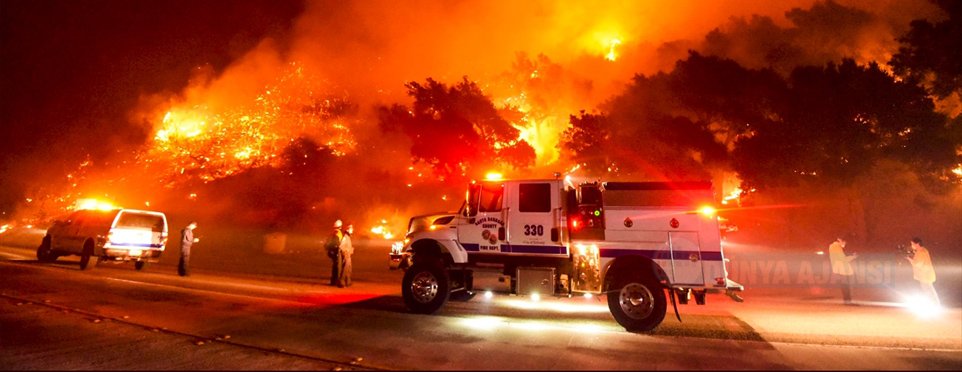 California'nın güneyindeki orman yangını korkutuyor