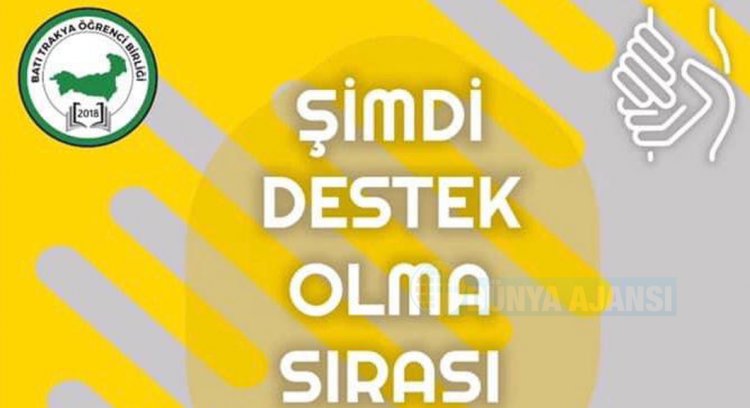 Batı Trakya Öğrenci Derneği’nden “Milli Dayanışma Kampanyası”na destek  