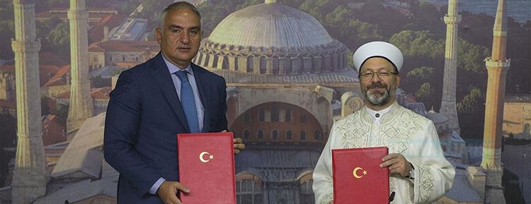 Kültür ve Turizm Bakanlığı ile Diyanet İşleri Başkanlığı arasında 'Ayasofya' protokolü imzalandı