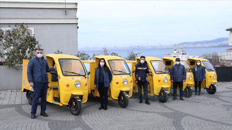 PTT'nin çevre dostu elektrikli araçları Adalar'da kullanılmaya başlandı