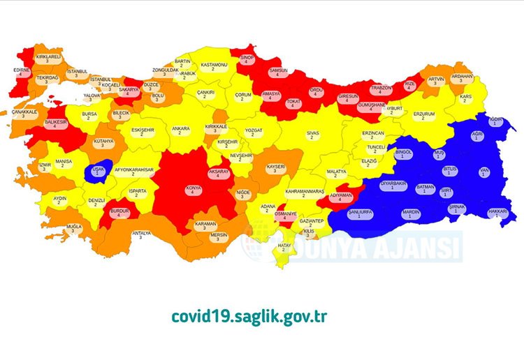 Sağlık Bakanı Koca Virüs risk haritasını paylaştı