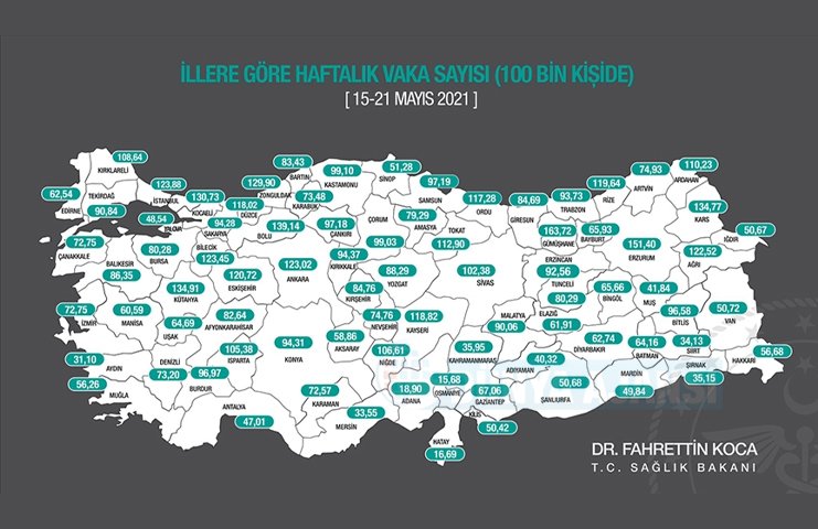 Bakan Koca, Türkiy'de il bazlı virüs vaka sayılarını açıkladı