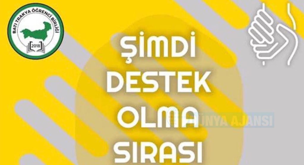 Batı Trakya Öğrenci Derneği’nden “Milli Dayanışma Kampanyası”na destek