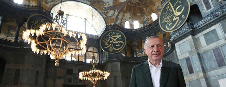 Cumhurbaşkanı Erdoğan Ayasofya Camii'nde incelemelerde bulundu