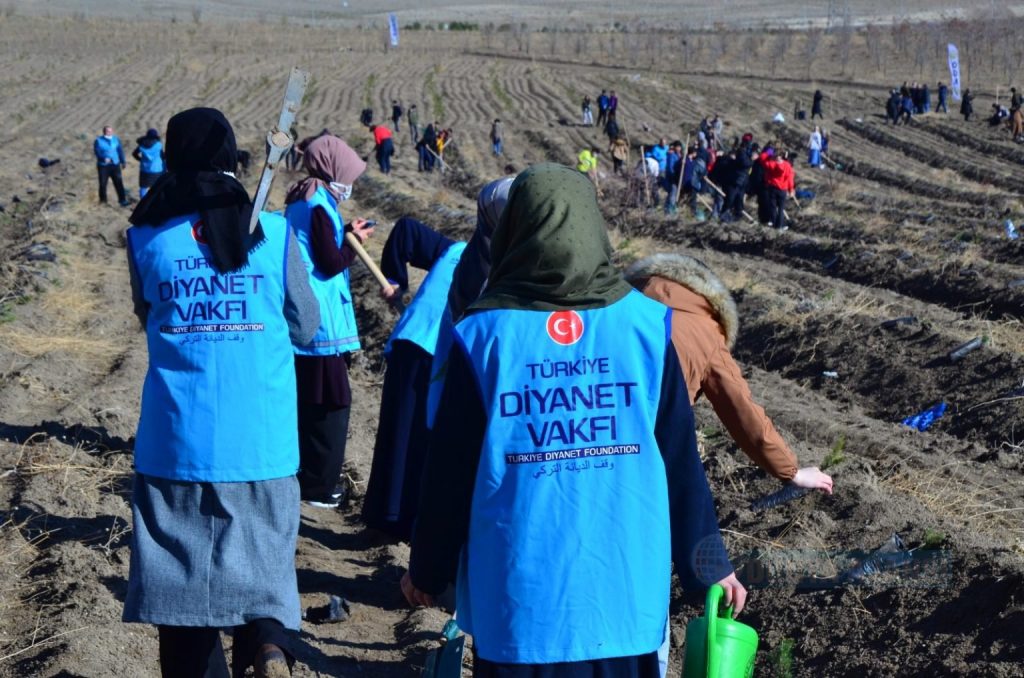 Türkiye Diyanet Vakfı 11 ilde 305 bin 500 fidanı toprakla buluşturdu