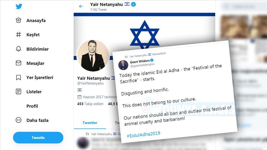 Netanyahu’nun oğlundan İslamofobik paylaşıma destek