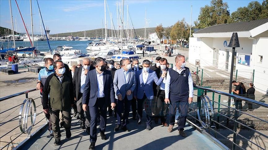 Cumhurbaşkanı Yardımcısı Oktay ve Bakan Pakdemirli Seferihisar'da incelemelerde bulundu