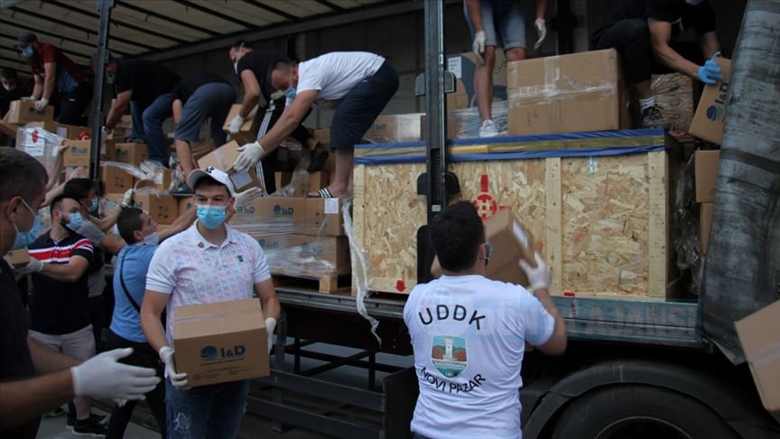 Türkiye'den Sancak bölgesine tıbbi malzeme yardımı ulaştı