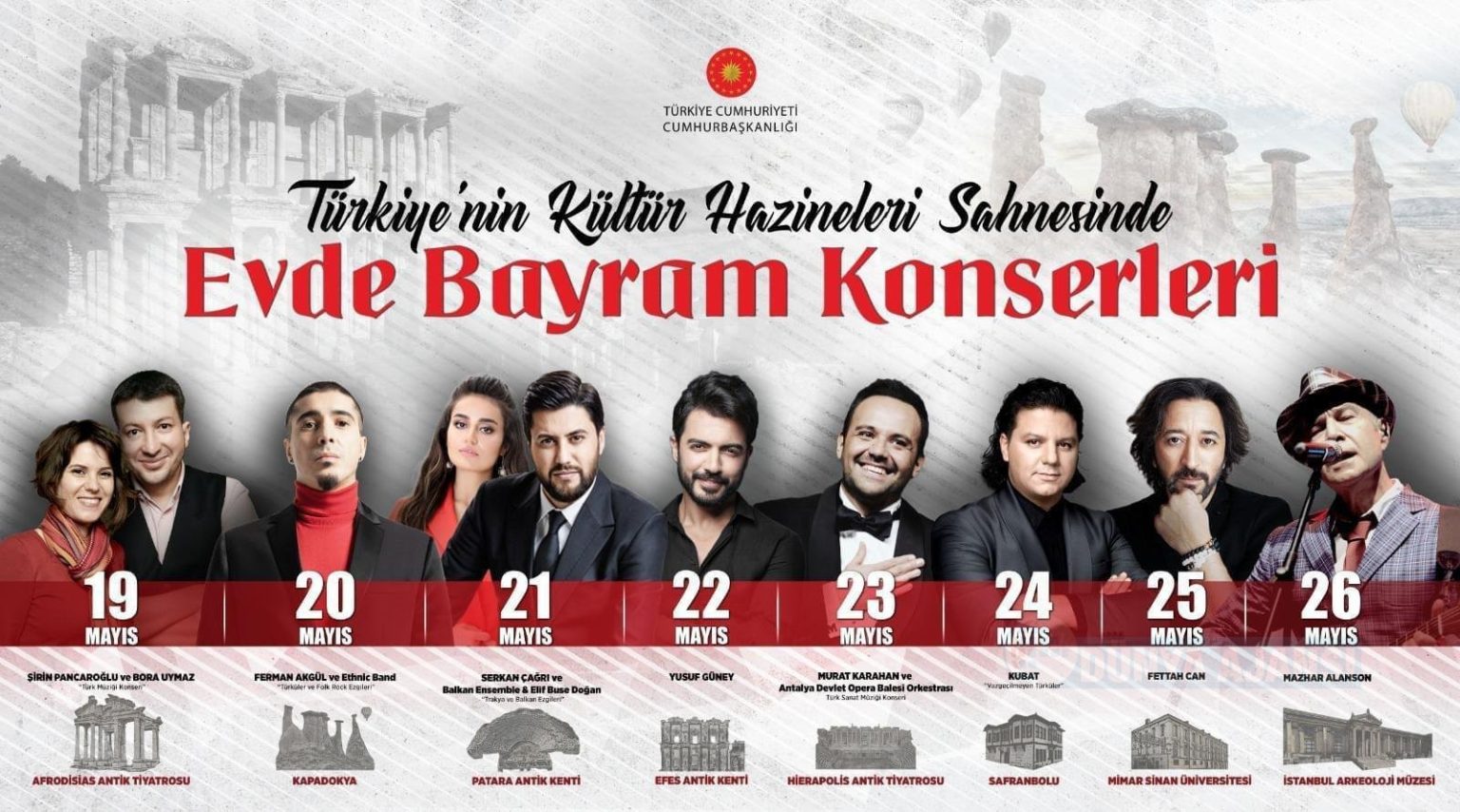 Cumhurbaşkanlığınca başlatılan '7 Tepeden 7 Kıtaya' konserleri ramazanda ve bayramda devam edecek